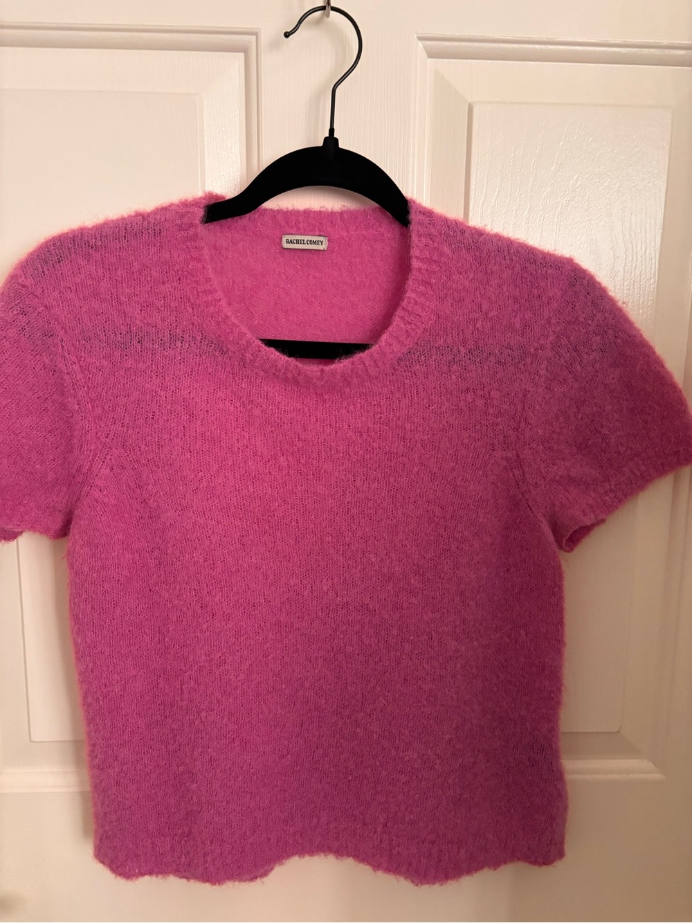 Rachel Comey Bright Pink Fuzzy Crewneck Sweater